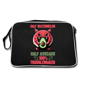 Half Watermelon, Half Avocado, All Trouble! - Retro Bag - black/white - Back