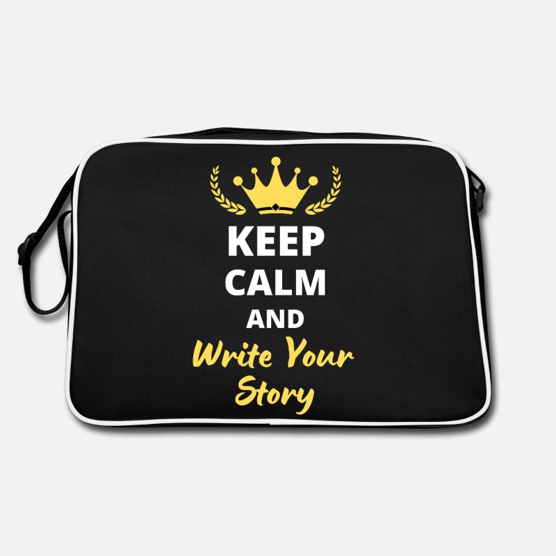 "Keep Calm and Write Your Story" - Inspiring Retro Bag