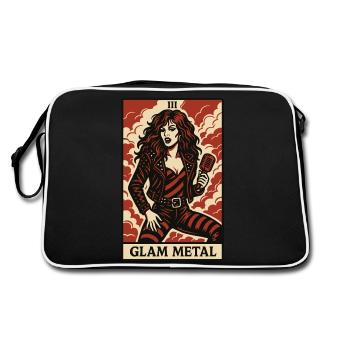 Carte de tarot en métal glam – féroce, flashy et bruyante - Sac Retro - noir/blanc - Dos