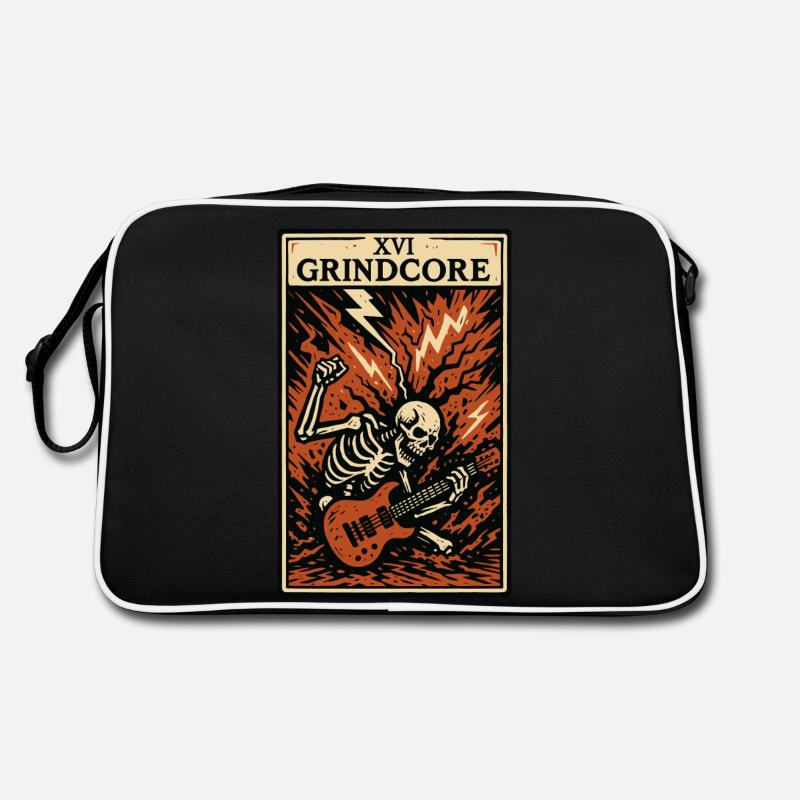 Grindcore Tarot Card – Explosive Skeleton Shred Retro Bag