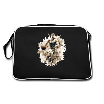 Basketballspieler für Sport Fans, Basketball Fans - Retro Tasche - Schwarz/Weiß - Hinten