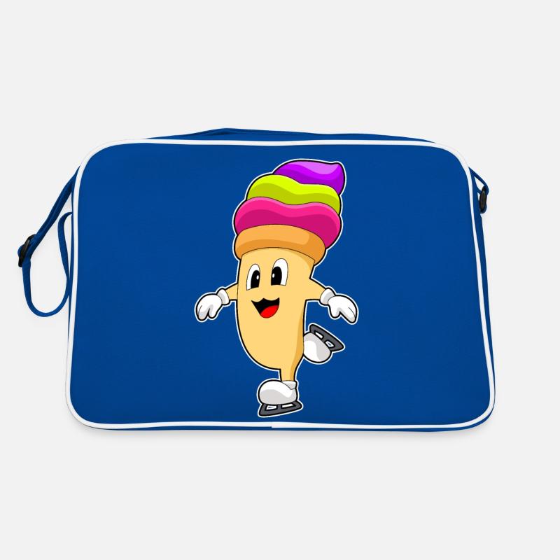 Eiscreme Eislaufen Schlittschuhe Retro Tasche