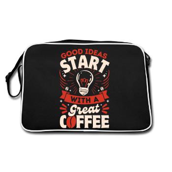 Les bonnes idées commencent par un bon café- Rouge - Sac Retro - noir/blanc - Dos