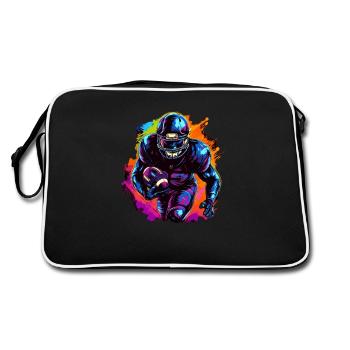 American Football Sports Fans & Football Players - Retro Bag - black/white - Back