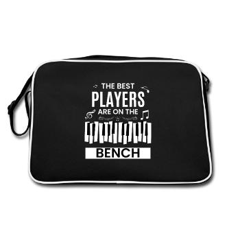 Die besten Spieler sitzen auf der Bank Cooler Pianist - Retro Tasche - Schwarz/Weiß - Hinten