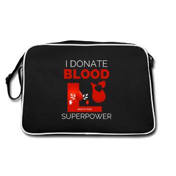 Je donne du sang Quel est votre superpouvoir Bénévole - Sac Retro - noir/blanc - Dos