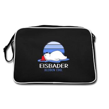 Winterbader Kältetherapie cool Eisbader im Eisbad - Retro Tasche - Schwarz/Weiß - Hinten
