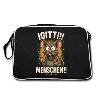 Yuck, I hate people, funny sayings - Retro Bag - black/white - Back