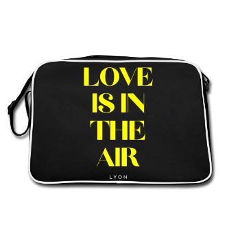 Liebe liegt in der Luft - Retro Tasche - Schwarz/Weiß - Hinten