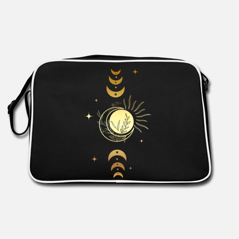 Moon and Golden Magic Star Retro Bag