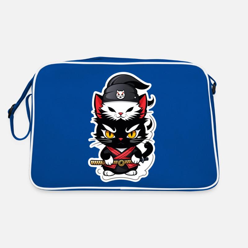 chat ninja - chaton samourai Sac Retro
