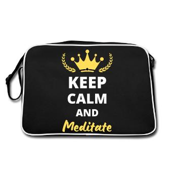 Keep Calm and Meditate - Relaxation Design - Sac Retro - noir/blanc - Dos