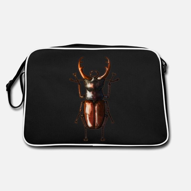 Hirschkäfer - Retro Tasche - Schwarz/Weiß