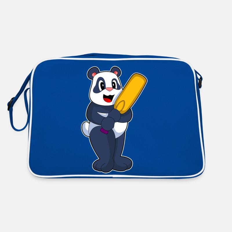 Panda Cricket Cricketschläger Retro Tasche