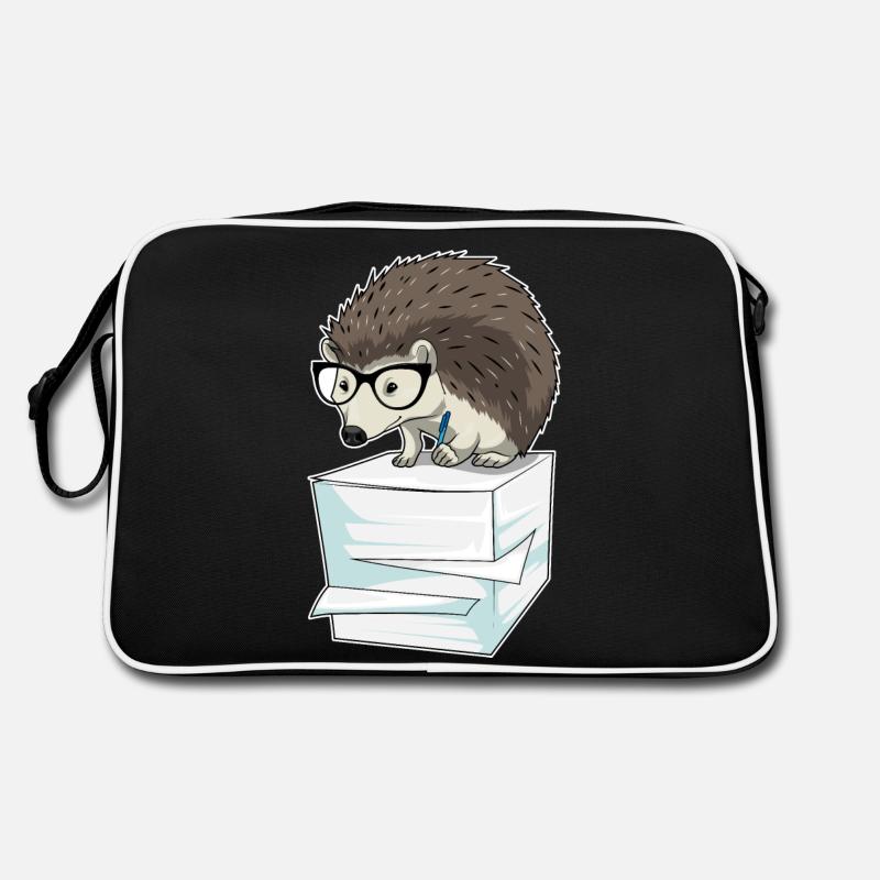 Hedgehog secretary stack of papers Retro Bag