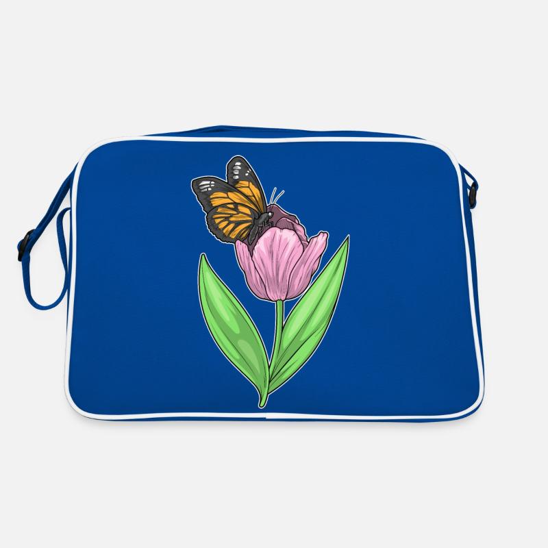 Schmetterling Tulpe Retro Tasche