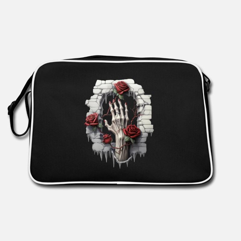 Roses et illustrations : une collection gothique - Sac Retro - noir/blanc