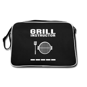 Grilling Grillmaster Grilling BBQ Viande Charbon de bois - Sac Retro - noir/blanc - Dos