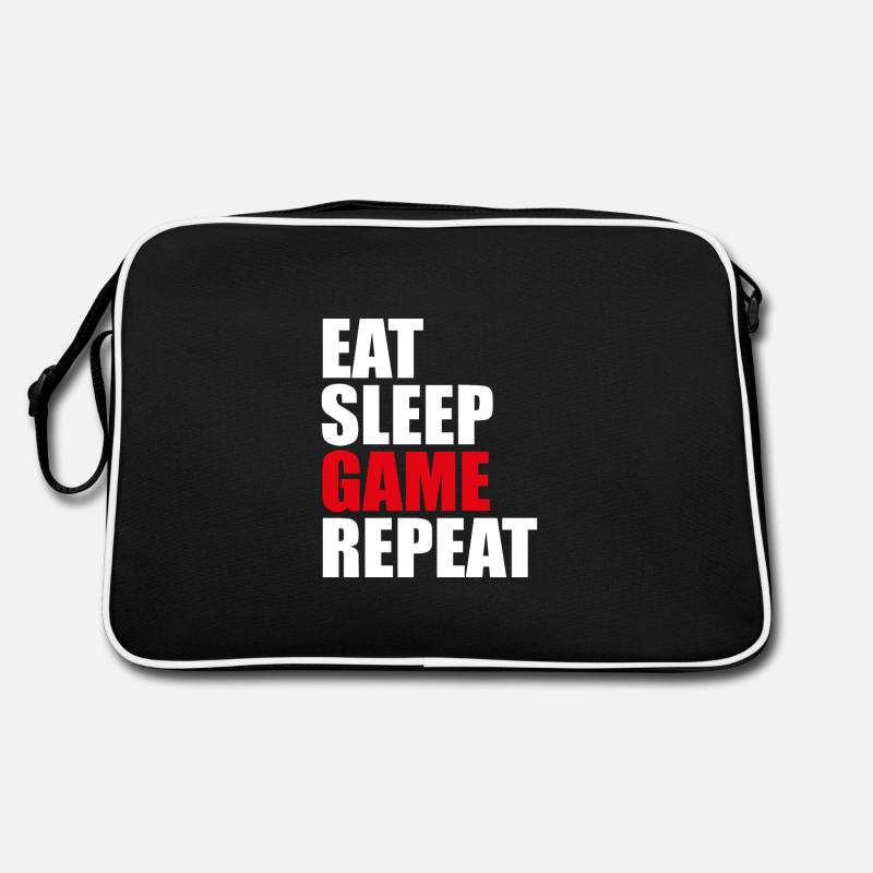 Eat Sleep Game Repeat Retro Tasche