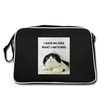 JE N’AI AUCUNE IDÉE DE CE QUE JE FAIS CHATS MÈMES - Sac Retro - noir/blanc - Dos