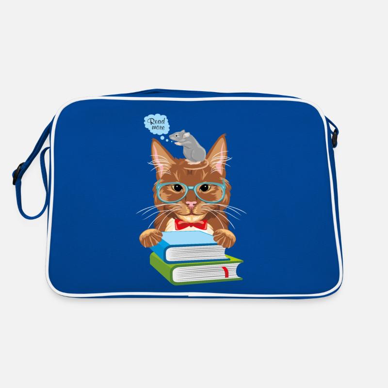 Intelligent cat and mouse with books Retro Bag
