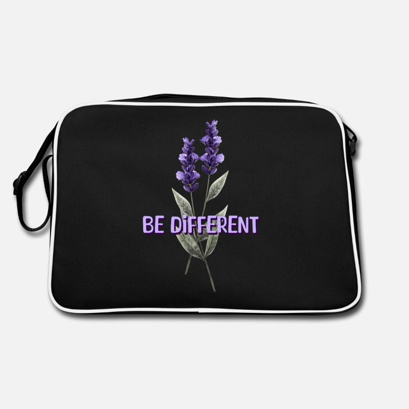 BE DIFFERENT – Lavendel Blumenliebe Affirmationen Retro Tasche