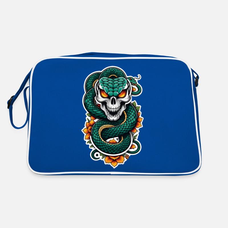 Snake Skeleton and Tattoo Retro Bag