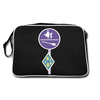 Street sign of a magical world - Retro Bag - black/white - Back