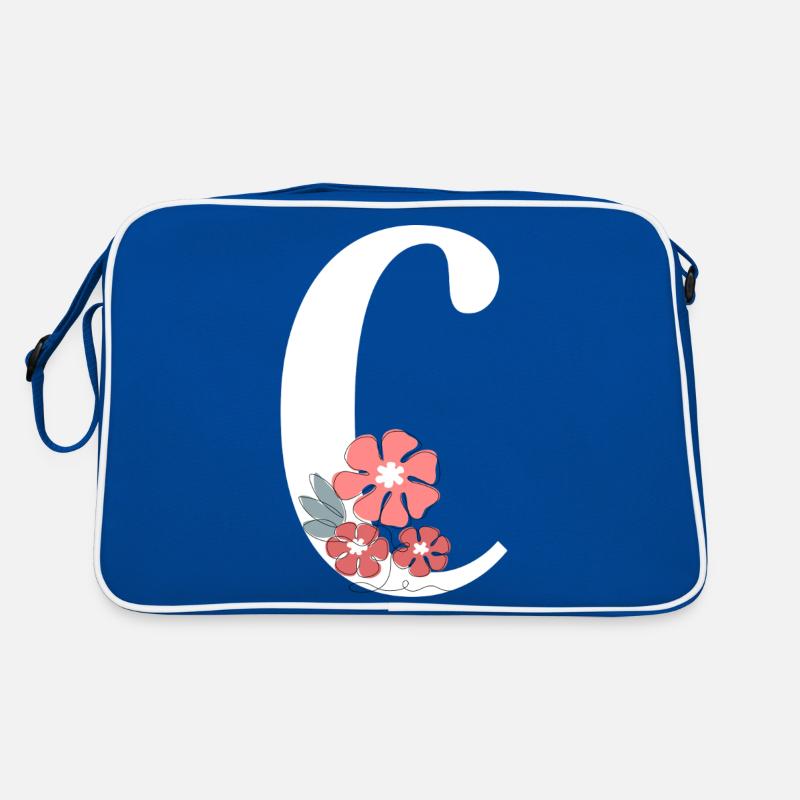 Lettre c fleurs minimalistes Sac Retro
