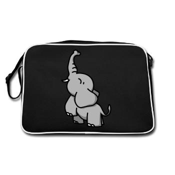 Elefant - Elephant - éléphant - Retro Bag - black/white - Back