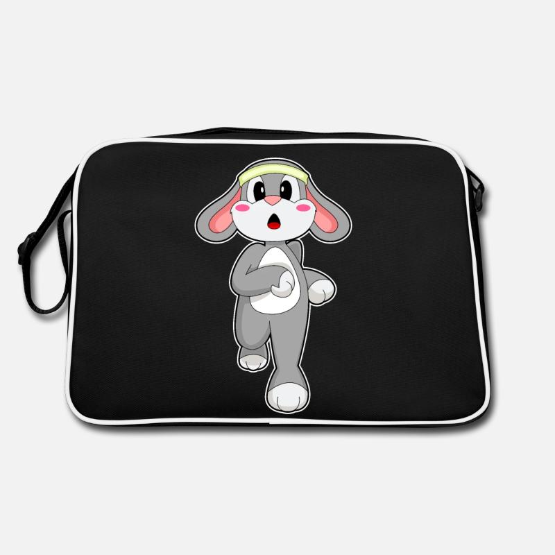 Lapin, Jogger, Jogging, Sport - Sac Retro - noir/blanc