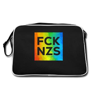 Fck NZS Cutout Regenbogen - Retro Tasche - Schwarz/Weiß - Hinten