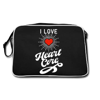 Statement Shirt: I Love Heart-Core - Retro Bag - black/white - Back