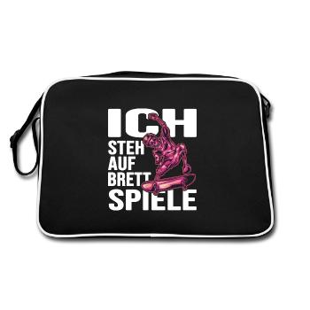 skateboard sk8 skateboarder skatepark - Retro Tasche - Schwarz/Weiß - Hinten