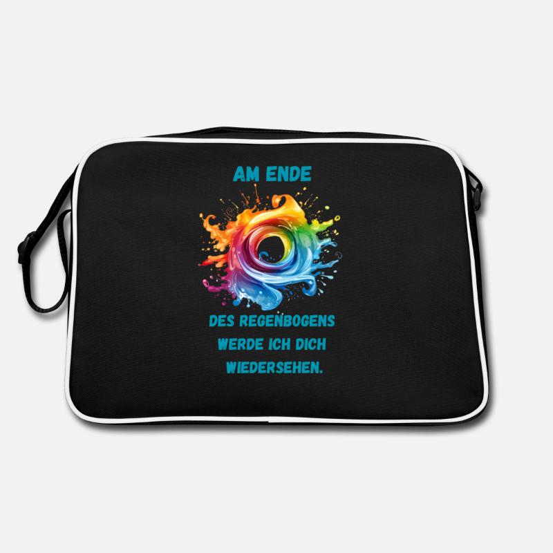 Wiedersehen am Regenbogen Retro Tasche