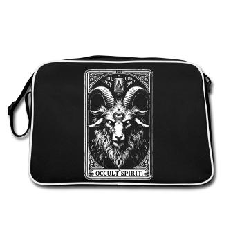 Baphomet Okkulter Geist - Retro Tasche - Schwarz/Weiß - Hinten