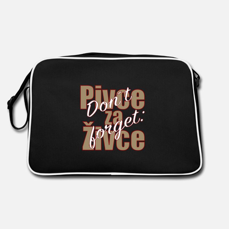 Pivce za živce! Statement for relaxing moments. - Retro Bag - black/white