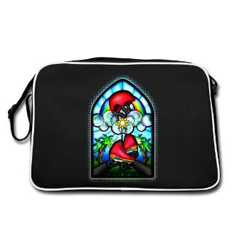 Holy Skates - Church Window with Roller Skates - Retro Bag - black/white - Back