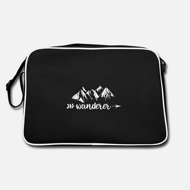 Wanderer - Wandern - Retro Tasche - Schwarz/Weiß