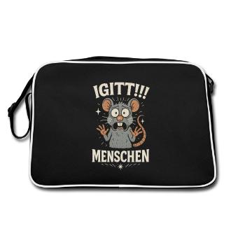Satire - Yuck! People Rat I Hate - Retro Bag - black/white - Back