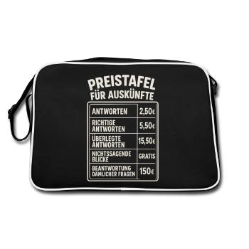 Witzige Sprüche Lustig Frech Dumme Frage - Retro Tasche - Schwarz/Weiß - Hinten