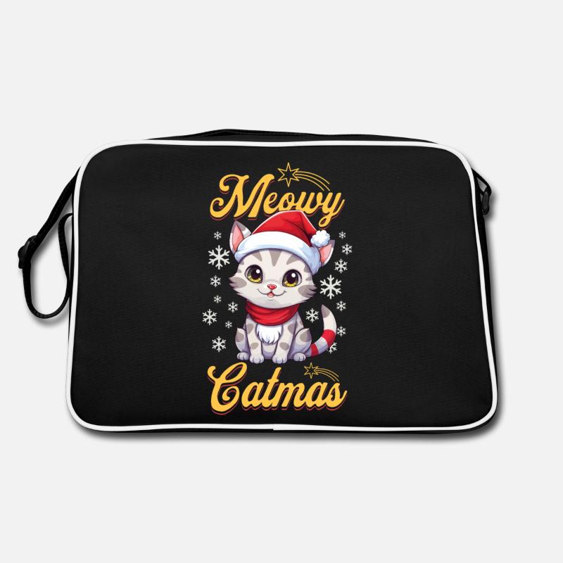 Katze Weihnachten Merry Meowy Catmas Ugly Süß Retro Tasche