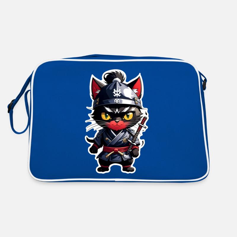 Ninja Katze - Samurai Kätzchen Retro Tasche