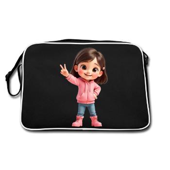 Mila Figur - Retro Tasche - Schwarz/Weiß - Hinten