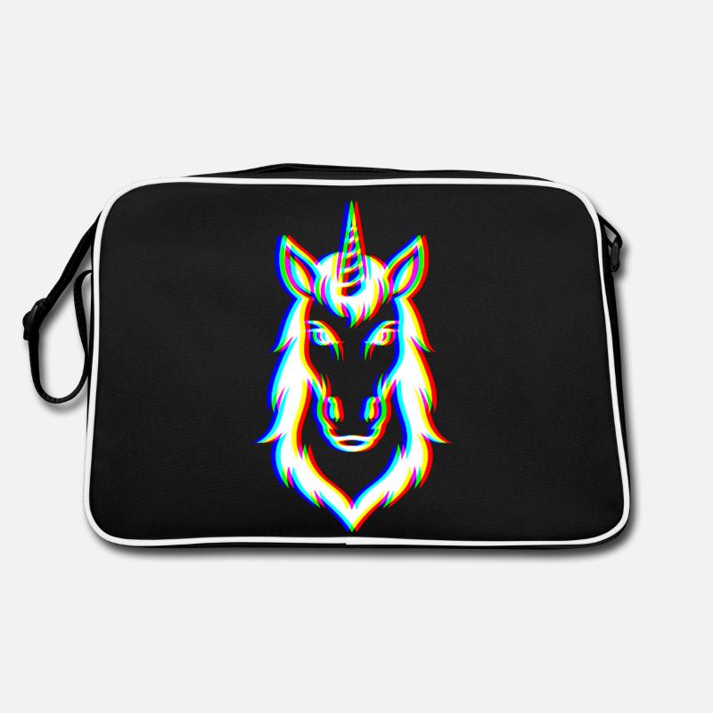 Glitch Unicorn – Magic & Trend - Retro Bag - black/white