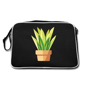 Planter des feuilles vertes en pot - Sac Retro - noir/blanc - Dos