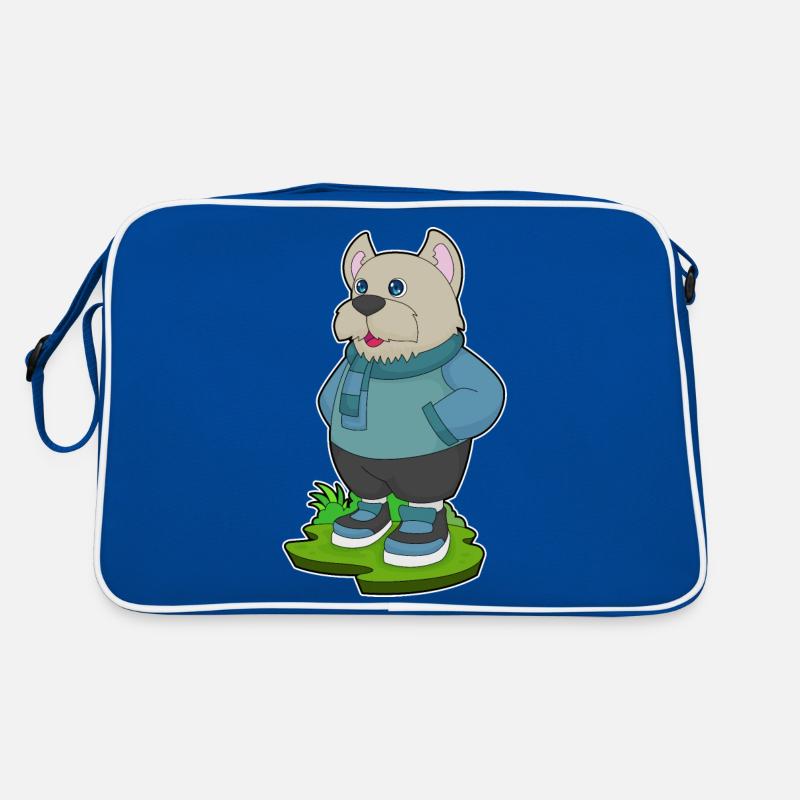 Hund Winter Schal Retro Tasche
