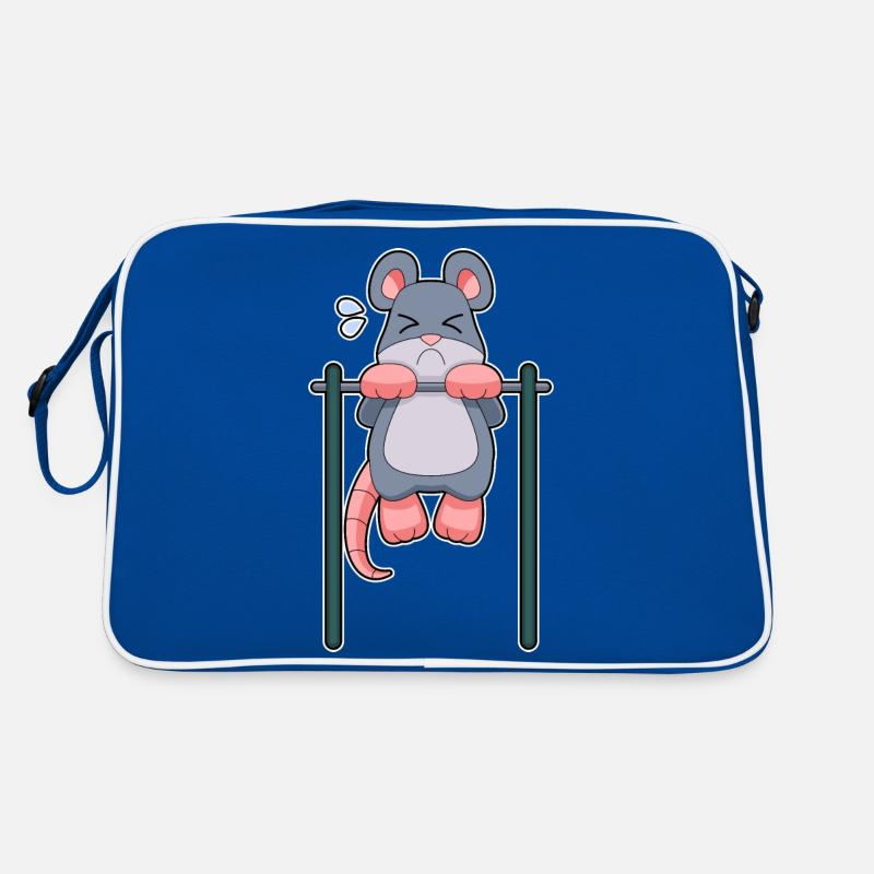 Mouse Bodybuilder Pull-Up Fitness Retro Bag