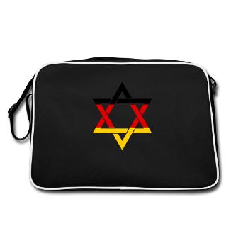 PROUD GERMAN JEW Judaism Jews Menorah - Retro Bag - black/white - Back