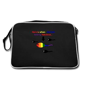 LGBT tadpoles fabulous rainbow - Retro Bag - black/white - Back